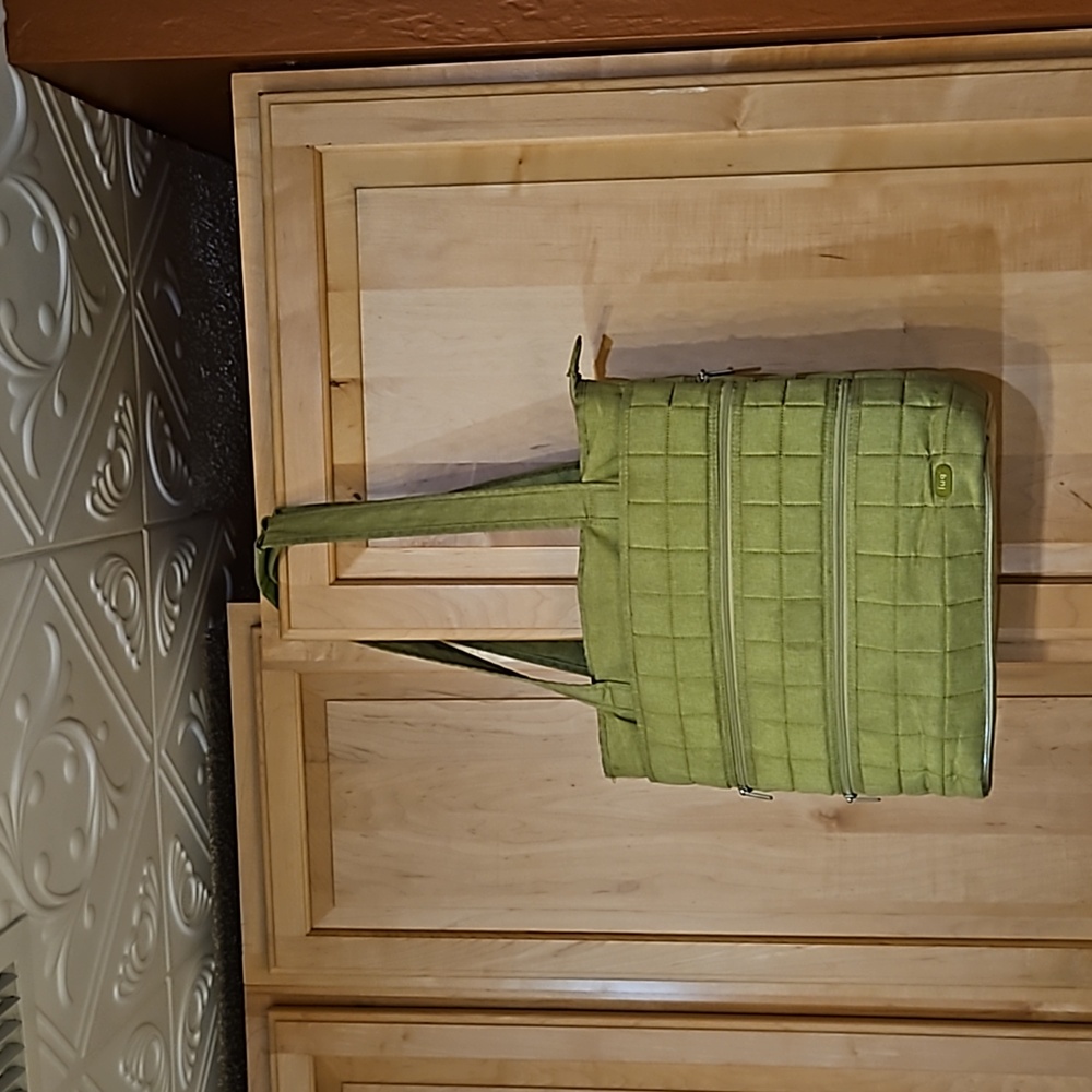 Lug Taxicab Shoulder Tote Bag Green Quilted Travel - Picture 1 of 4